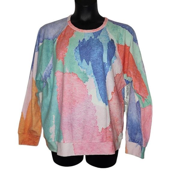 PJ Salvage Sweatshirt Abstract Water Color XL New - Picture 2 of 6